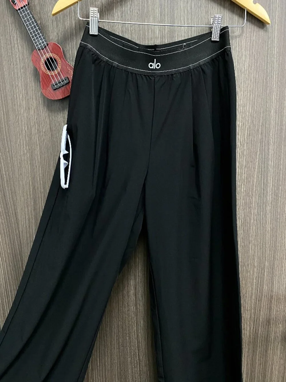 Black-Regular ALO Yoga Suit Up Wide&Straight Trouser Figure-Flattering🍣Chic NWT